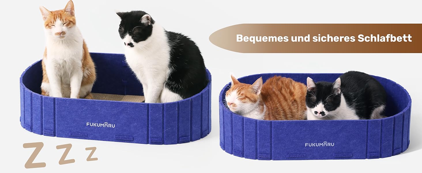 Котячий когтетоп FUKUMARU: диван з картону та фільцу, 61 см, блакитний