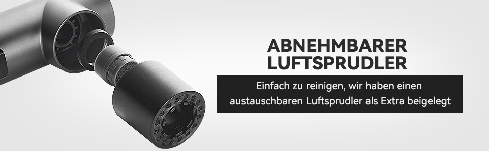 Змішувач кухонний висувний CECIPA з душем, нержавіюча сталь, 2 режими, 360° обертання, високий тиск, щіткова сталь (грашко-чорний)