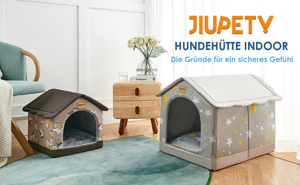 Будка для собак Jiupety, 2XL, тепла затишна печера-ліжко для собак та котів, сіра, розмір XXL