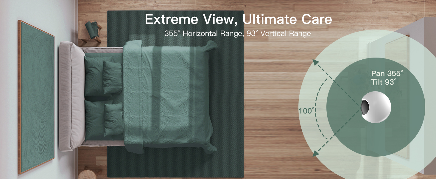 Дитячий відеомонітор Arenti з камерою та додатком, 5' дисплей, 1080P, PTZ, датчик температури, колискові, нічне бачення, 2-сторонній аудіо, VoX, автоматичне відстеження B2