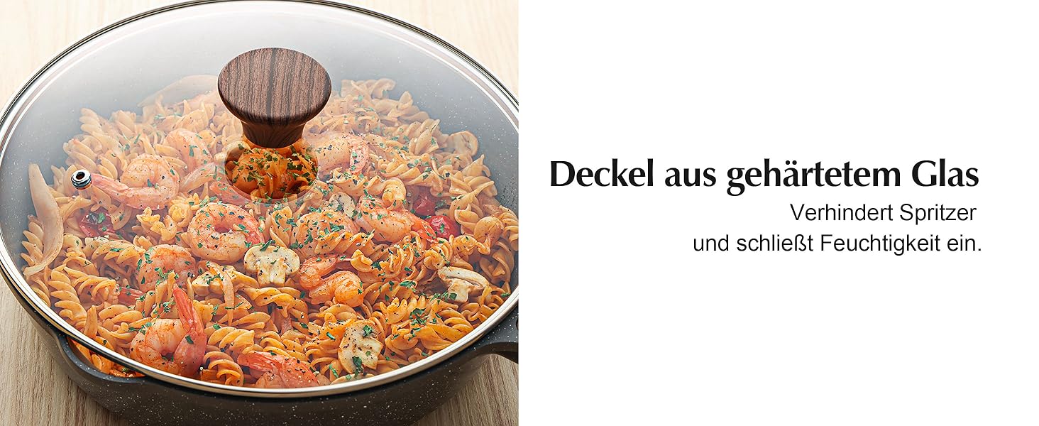 Набір посуду SENSARTE з антипригарним покриттям 13 предметів, гранітний, з кришками та силіконовими інструментами, сірий