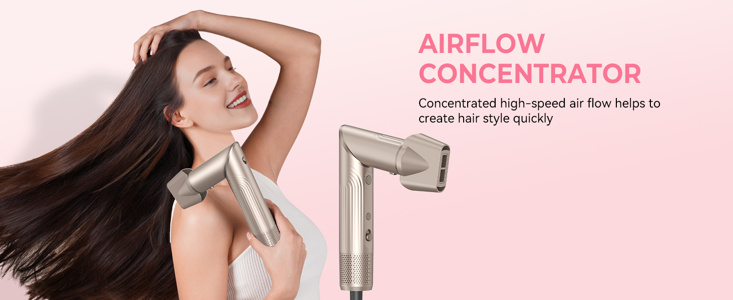Набір для стайлінгу волосся 5 в 1 Atopskins Air Styler 1400W: іонний фен, вирівнювач, плойка Auto-Wrap та круглі щітки для об'єму та гладкості, Gold