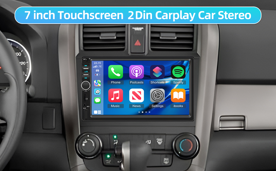 2 DIN автомагнітола NHOPEEW з CarPlay та Android Auto, 7