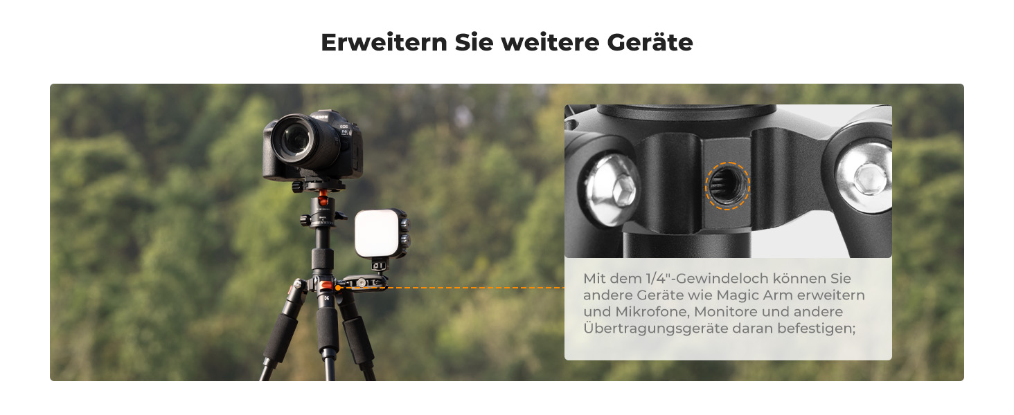 Міні штатив K&F Concept S225A1+BH-25: компактний штатив для камери з кульковою головкою 360°, 52 см, з тримачем для телефону, для Canon/Sony/Nikon/Fujifilm, до 6 кг