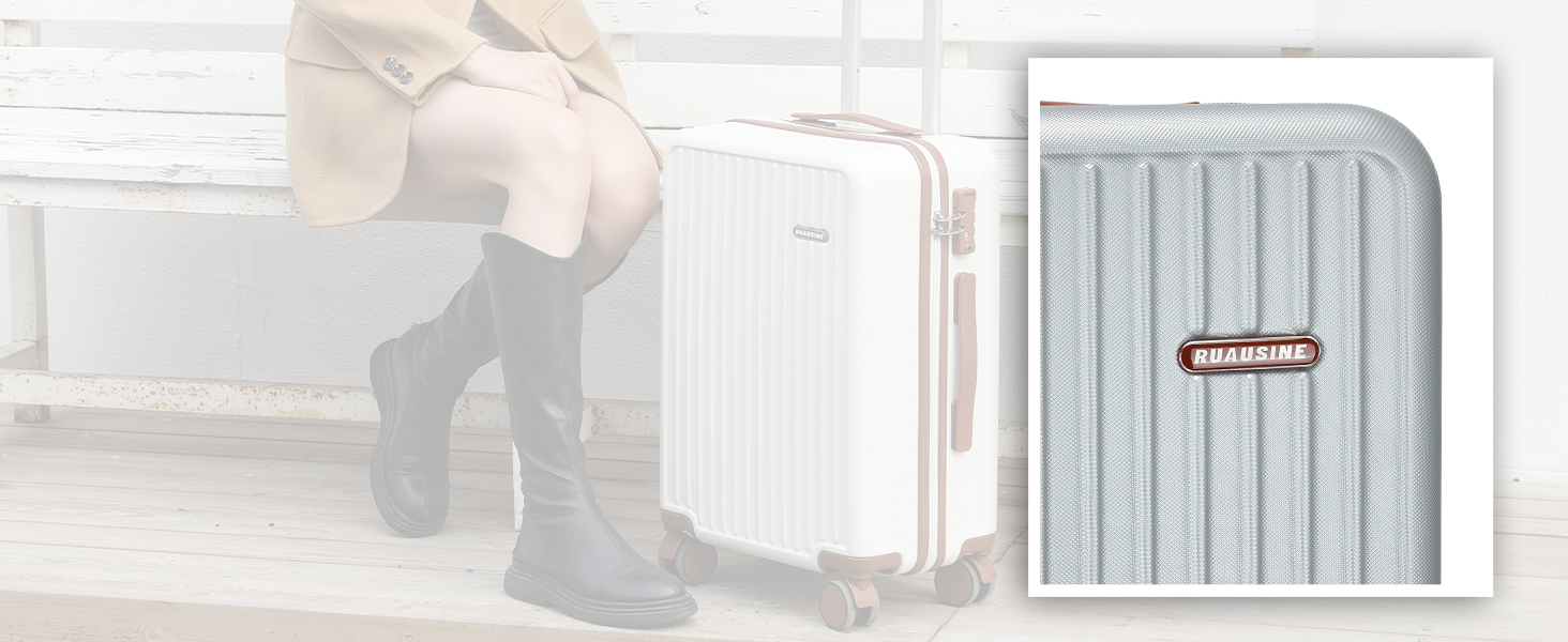 Валіза ручної поклажі з жорстким корпусом та 4 обертовими колесами, з TSA-замком (Сріблястий, 20 дюймів)