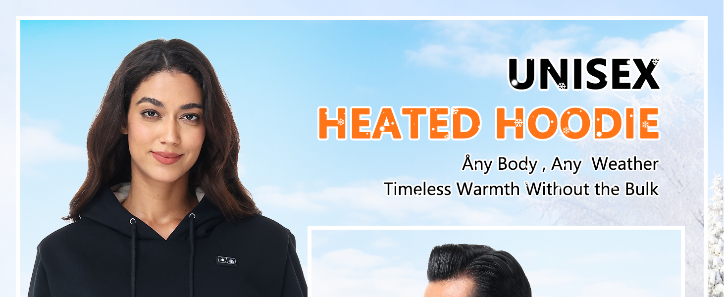 Loowoko Обогреваемый худи унисекс с Power bank 10000 mAh, 3 температурні режими + 6 зон обігріву, пральний, обігріваючий худі для роботи на відкритому повітрі, мотоцикла, прогулянок та вигулу собак, чорний, S