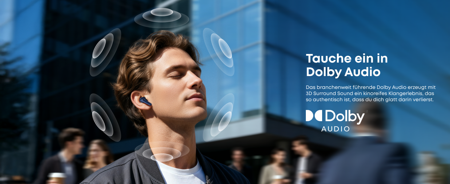 Soundcore Liberty 5: Бездротові навушники Anker з активним шумозаглушенням, Dolby Audio, швидкою зарядкою та 6 мікрофонами (Ozean-Blau)