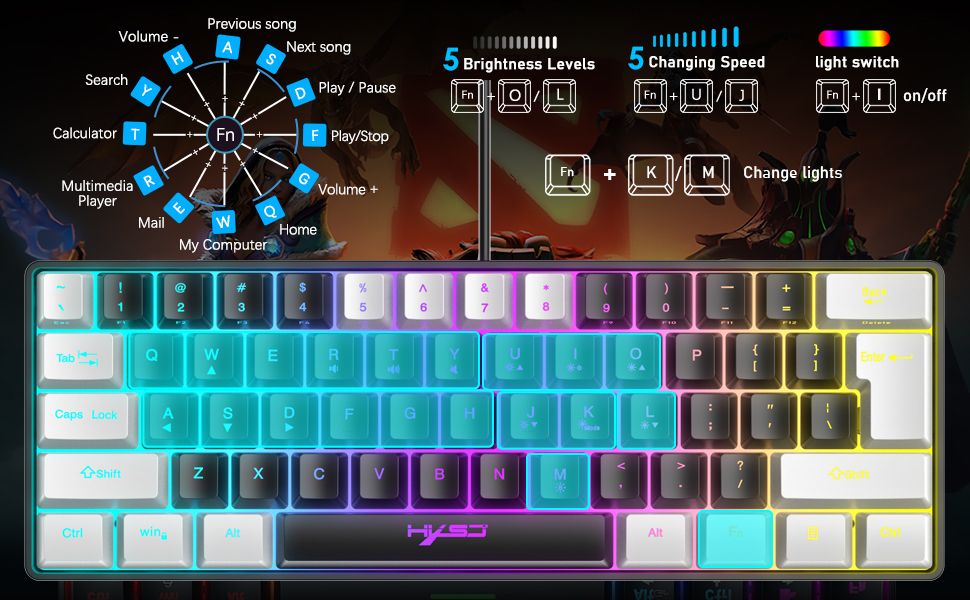 Ігрова комбінація клавіатури та миші XINMENG з RGB-підсвічуванням, миспад, 3600 DPI, серія Panda, для PS4/Windows/PC/Mac/Laptop, чорний