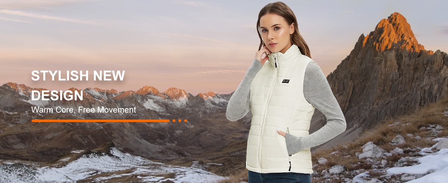 Обогреваемая жилетка Daen с Powerbank 16000mAh 7.4V, Легкая электрическая жилетка для езды на велосипеде и outdoor-работ (L, Белый)