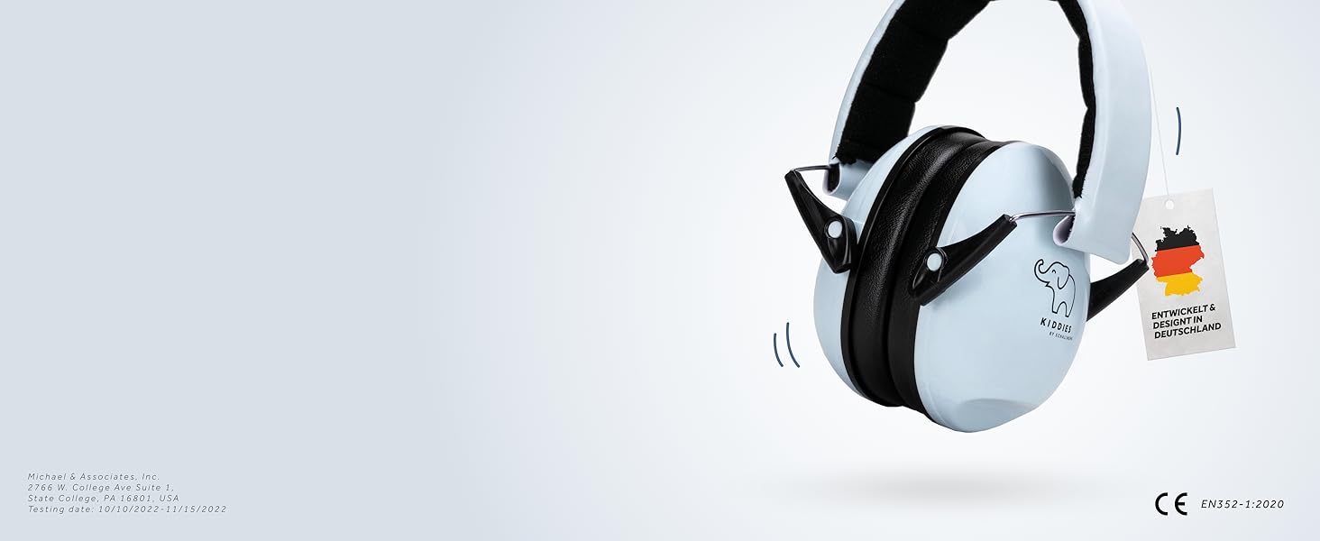 Schallwerk® Kapselgehörschutz Kiddies: навушники шумозахисту для дітей, преміум-якість, блакитний | захист від шуму для повсякденного використання та заходів