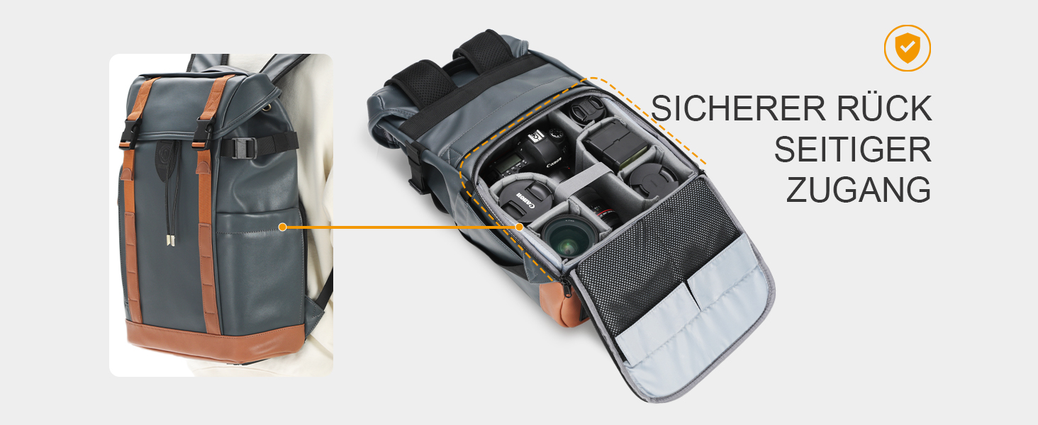 TARION Рюкзак для фотоапарата Kaera: водонепроникний рюкзак для фотокамери, рюкзак з відділенням для ноутбука 14 дюймів, рейнкавер (зелений, синій, M)