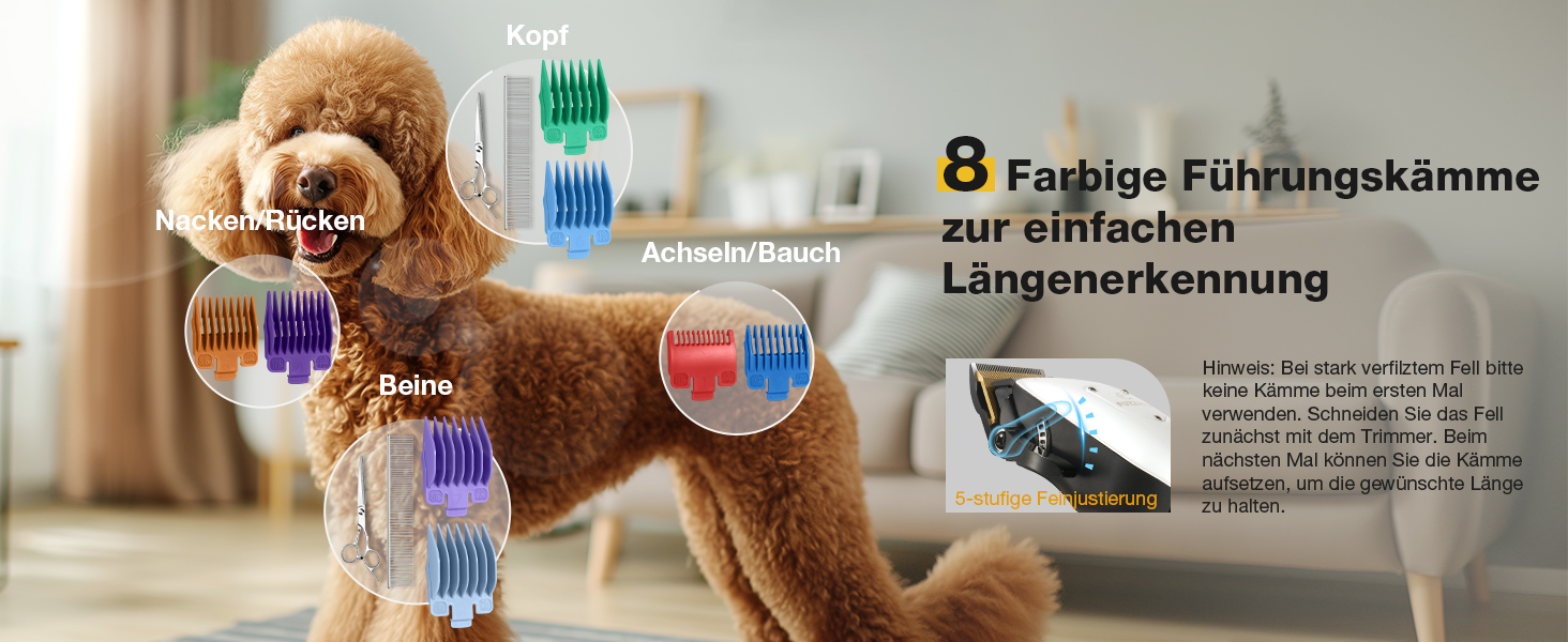 Професійна машинка для стрижки собак Leise - для густого та кучерявого хутра, з нержавіючої сталі