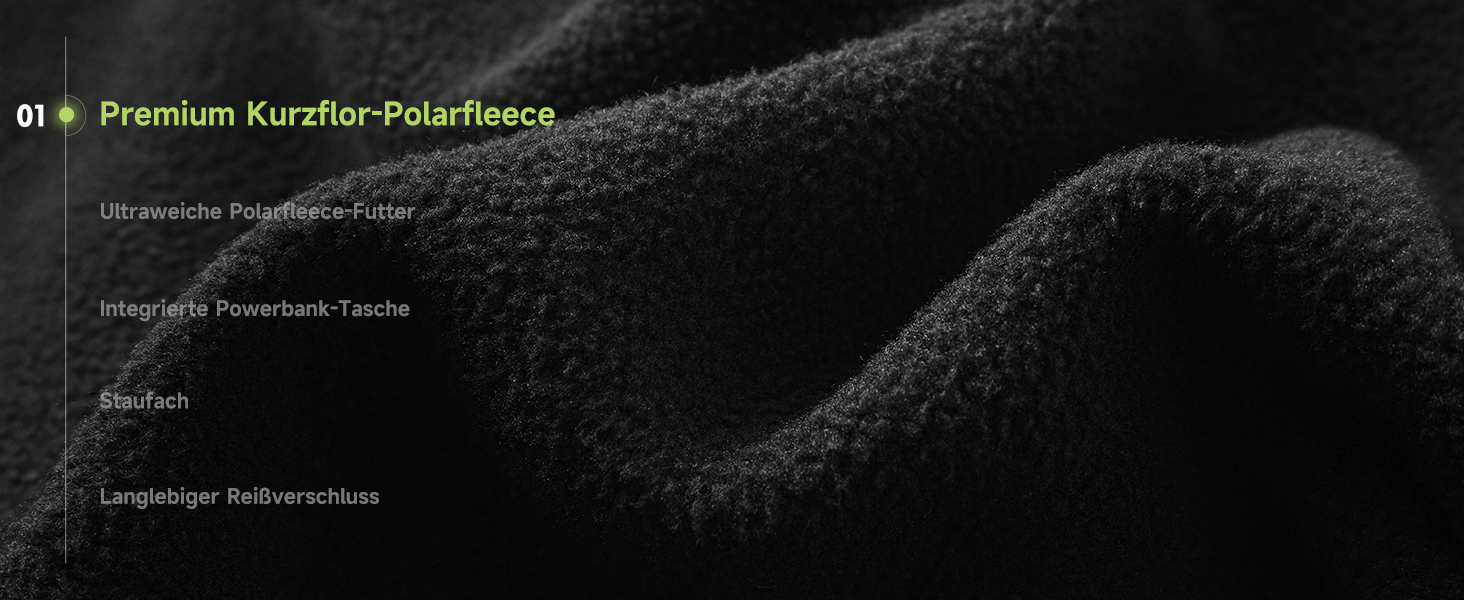 Обогріваючий жилет/куртка з підключенням до Powerbank, Microfleece, 6 зон нагріву, 3 режими температури, для жінок та чоловіків, чорний