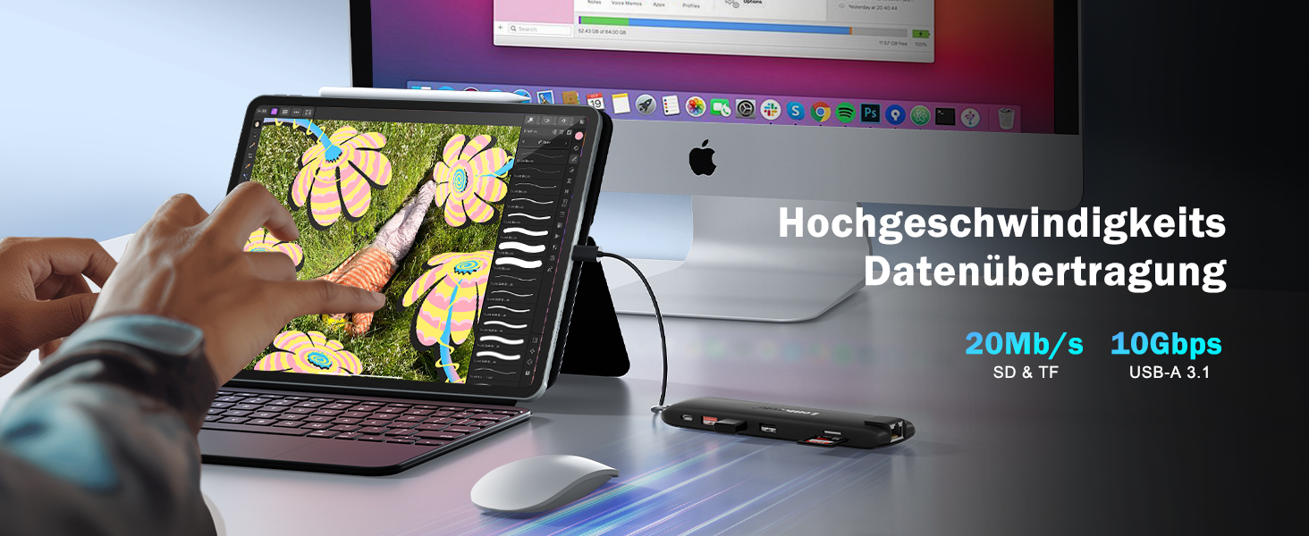 Док-станція Lemorele 13-в-1: USB-C/A, 10Gbps, 3 монітори, 2 HDMI 4K, Ethernet, 4 USB 3.2/2.0, VGA, Type-C 3.1, PD 100W, Audio, SD/TF, для Windows, MacBook