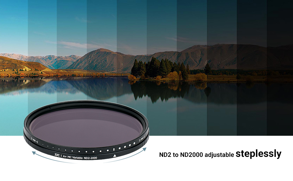 JJC 67mm змінний ND-фільтр (ND2 - ND2000): нейтральний, 18-шарова покриття, HD скло, для DSLR, пейзажна фотографія