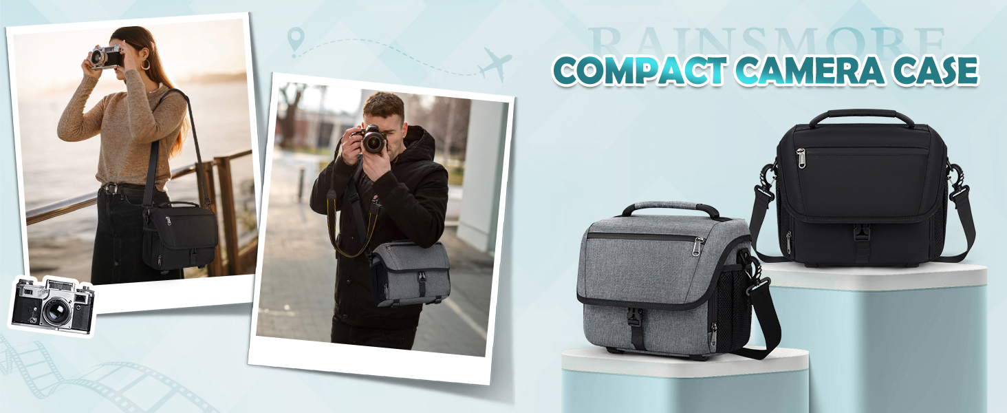 Сумка для камери RAINSMORE для DSLR/SLR з дощем. Сумка для фотографів, об'єктивів та аксесуарів. Чорний колір