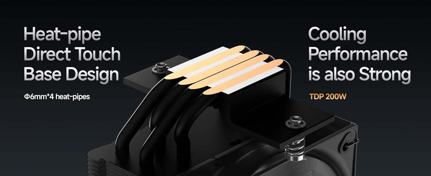 Кулер для CPU Gamma A40 BK - компактний, 100мм PWM вентилятор, 4 теплові трубки, сумісний з Intel LGA 115X/1200/1700/1851 & AMD AM4/AM5