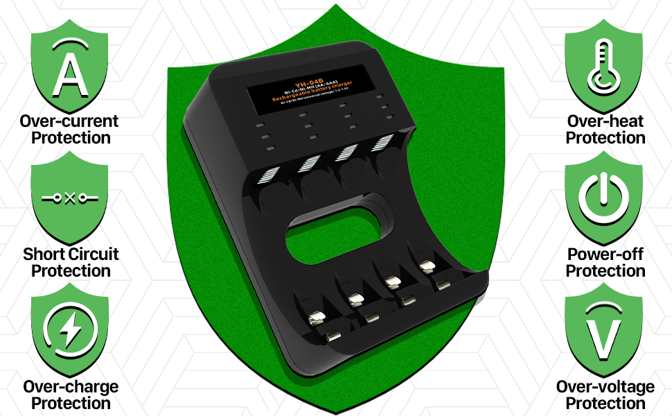 Зарядний пристрій для акумуляторів AA/AAA 8 слотів - універсальний, інтелектуальний зарядний пристрій для NI-MH/NI-CD акумуляторів