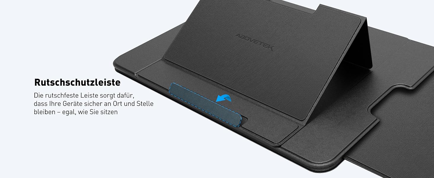 Зручний лапдеск AboveTEK для ноутбука: ергономічний, з антиковзким покриттям, захистом від нагріву та вбудованим ковриком для миші. Ідеально для роботи в ліжку, на дивані та в подорожах (чорний)