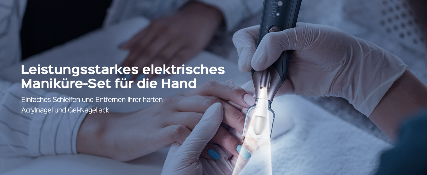 COSLUS C43 Професійний електричний набір для манікюру та педикюру: набір для догляду за ногами, руками та догляду за товстими нігтями, 5 швидкостей, сірий
