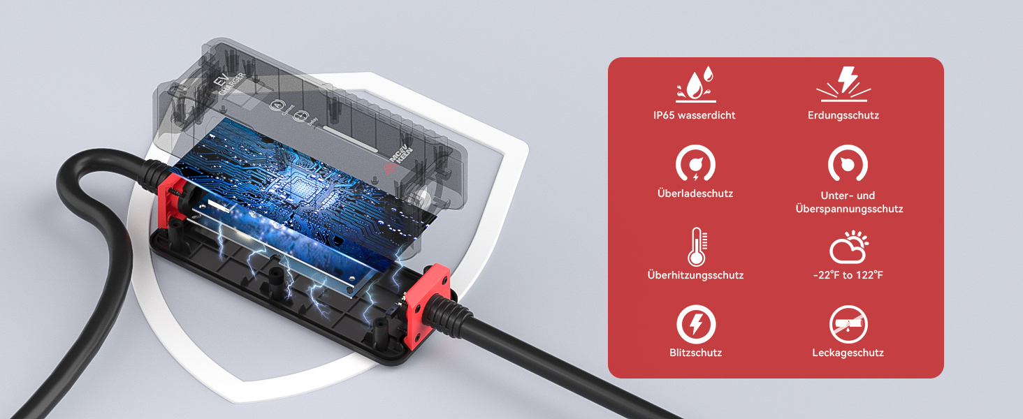 Кабель для зарядки електромобіля Type 2 Schuko 3.6 кВт, 5м, IP65, 16A - Зарядний пристрій для електрокарів та гібридів