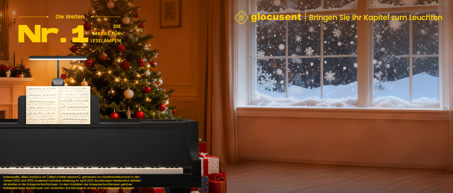 Світлодіодна лампа для нот Glocusent 81 LED: для піаніно, з USB-C зарядкою, 3 кольори, 5 рівнів яскравості, до 140 годин роботи, чорна