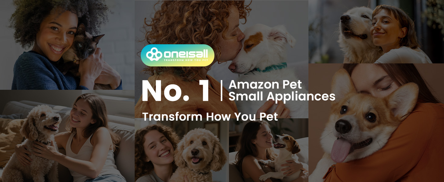 Машинка для стрижки собак Oneisall 4-в-1: стрижка, триммінг, шліфування кігтів. Для собак та котів, тиха, професійна, 4 години роботи від акумулятора