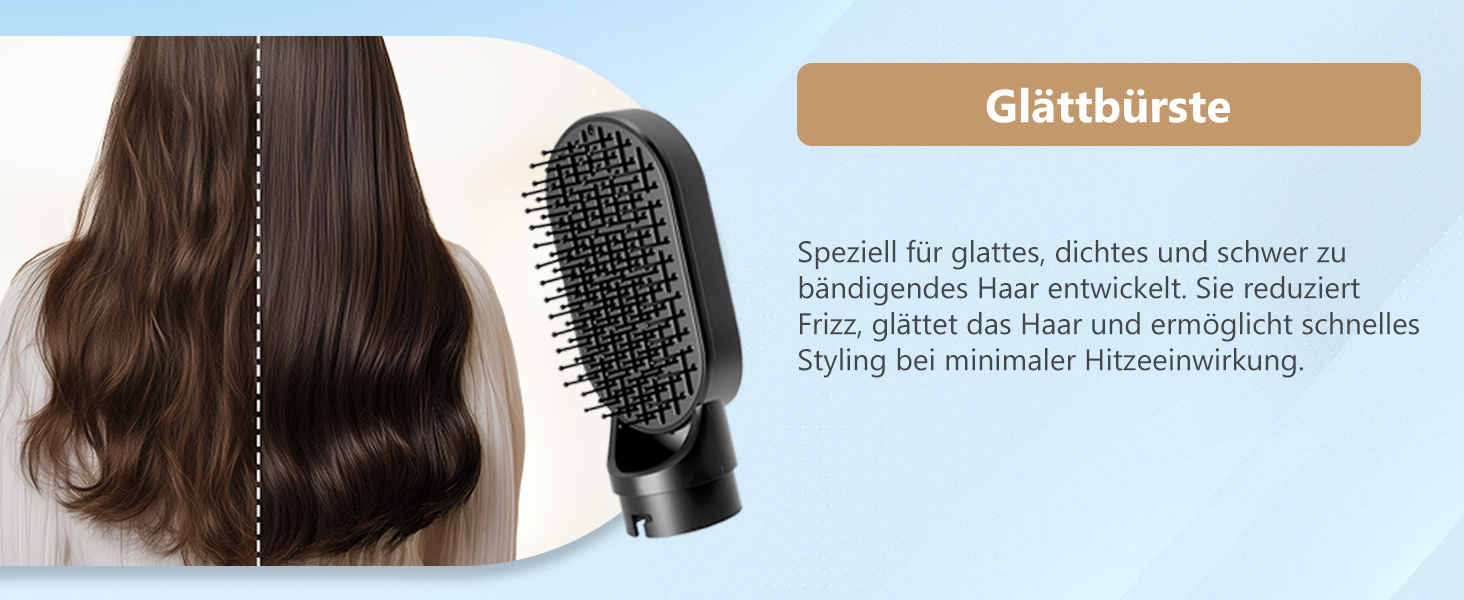 RUIZHI Airstyler 5 в 1: Фен-щітка для волосся з 5 насадками, 110000 обертів/хв, 3 температурні режими, для об'єму, локонів та випрямлення волосся