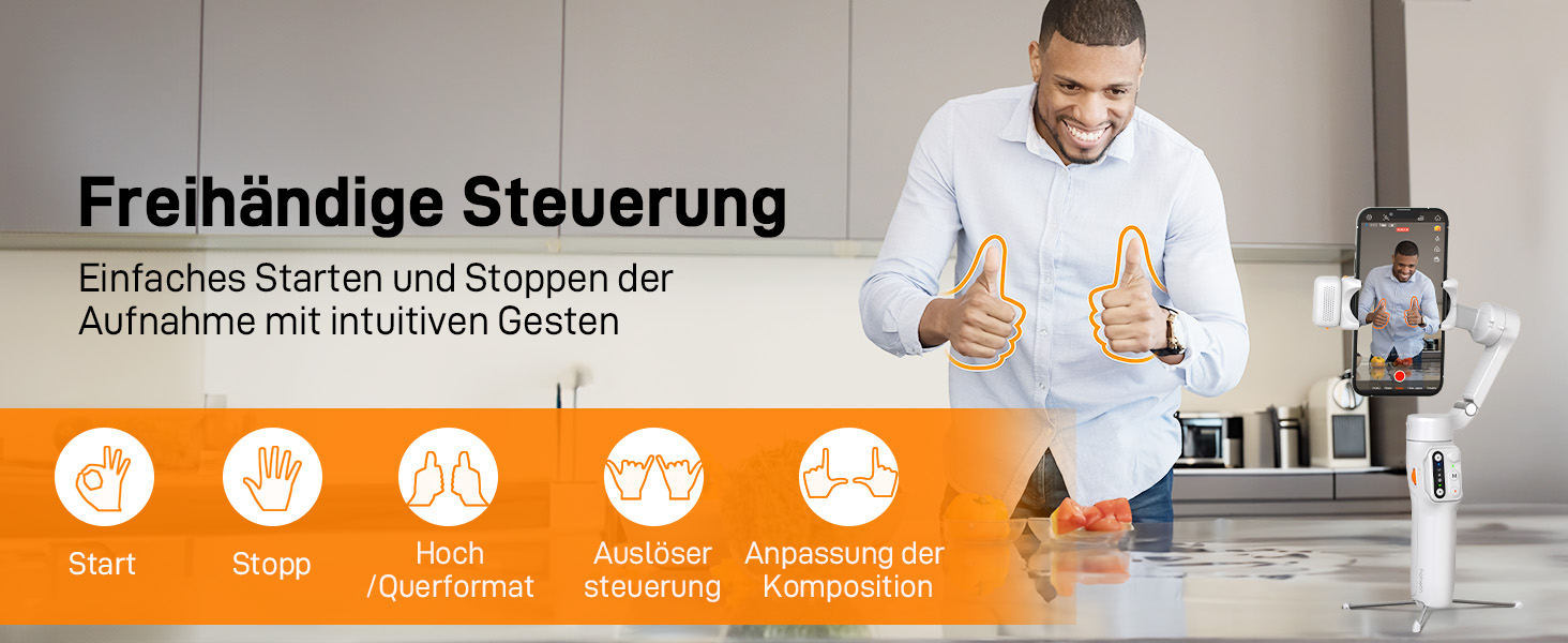 Hohem iSteady V3 - Стабілізатор для смартфона з контролером, AI-трекером та розсувним штативом, 3-осьовий