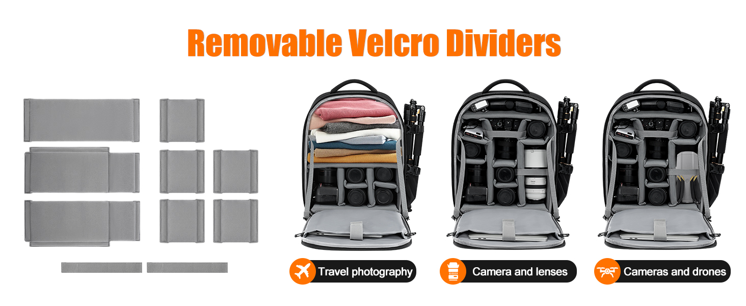 CADeN Professional Trolley Large Camera Backpack Bag для DSLR/SLR/Mirrorless камер. Водонепроникний рюкзак-тележка для фотообладнання Sony, Canon, Nikon з аксесуарами, 2.0 XL, Чорний