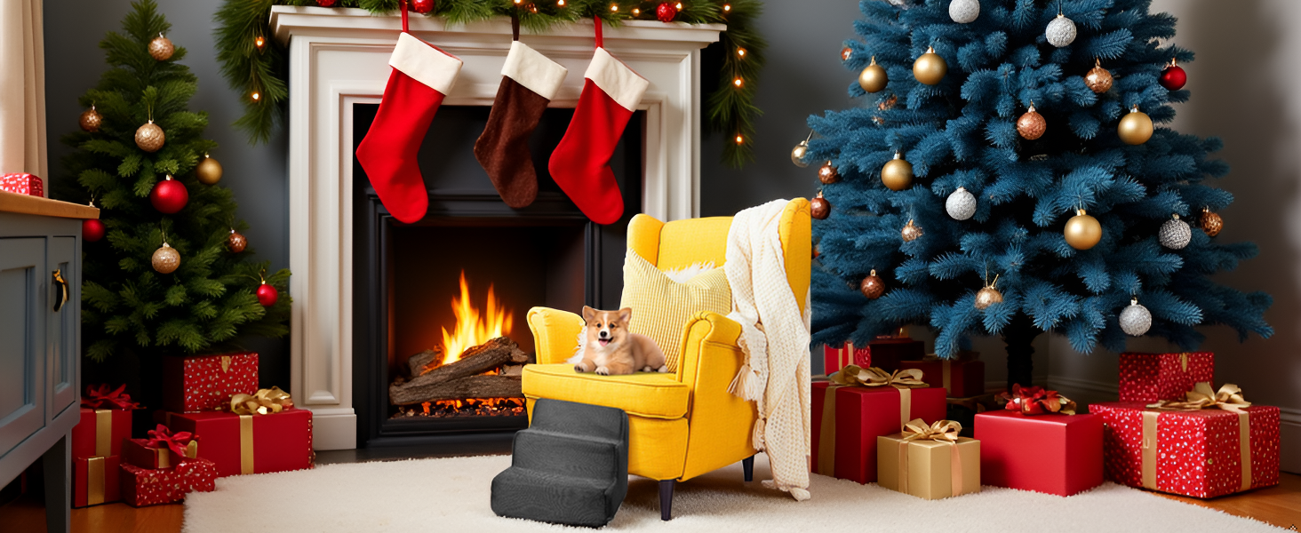 Сходинки для собак та котів, 3 сходинки, 30 см, антиковзкі, сірі