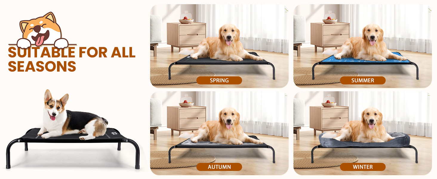 Зручне лежак для собак Nobleza Hundeliege Outdoor, M, 105x80x20 см, для відпочинку на вулиці, кемпінгу, чорного кольору