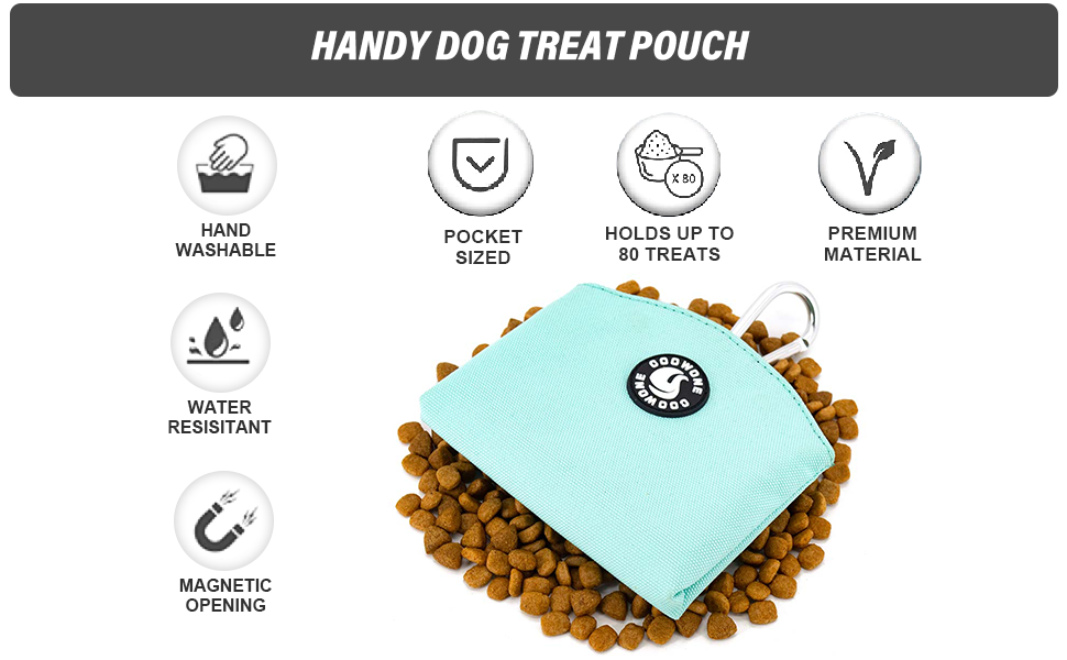 Сумка для ласощів для собак COOWONE, з магнітною застібкою, 900D Oxford, для дресирування та прогулянок, чорна