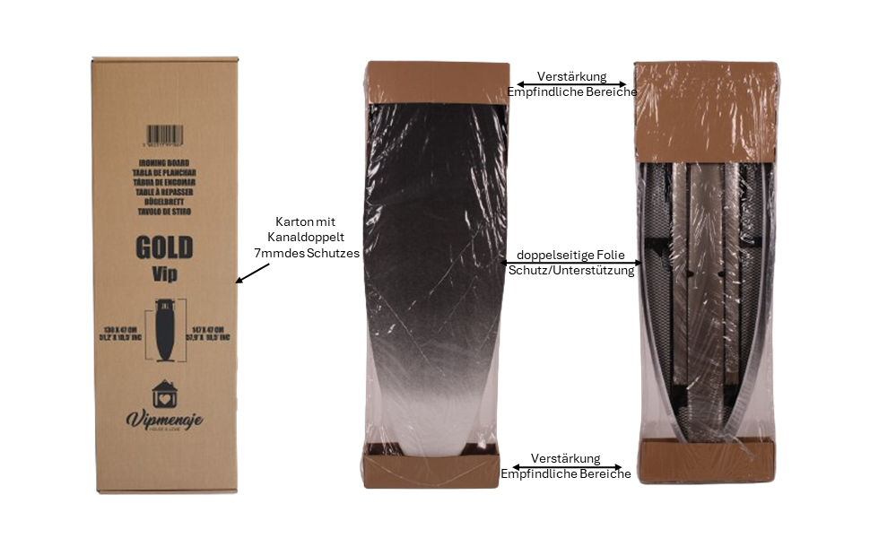 Стіл для прасування GoldVIP Dorado Extra Grande: 130x47 см, алюміній, регулювання висоти