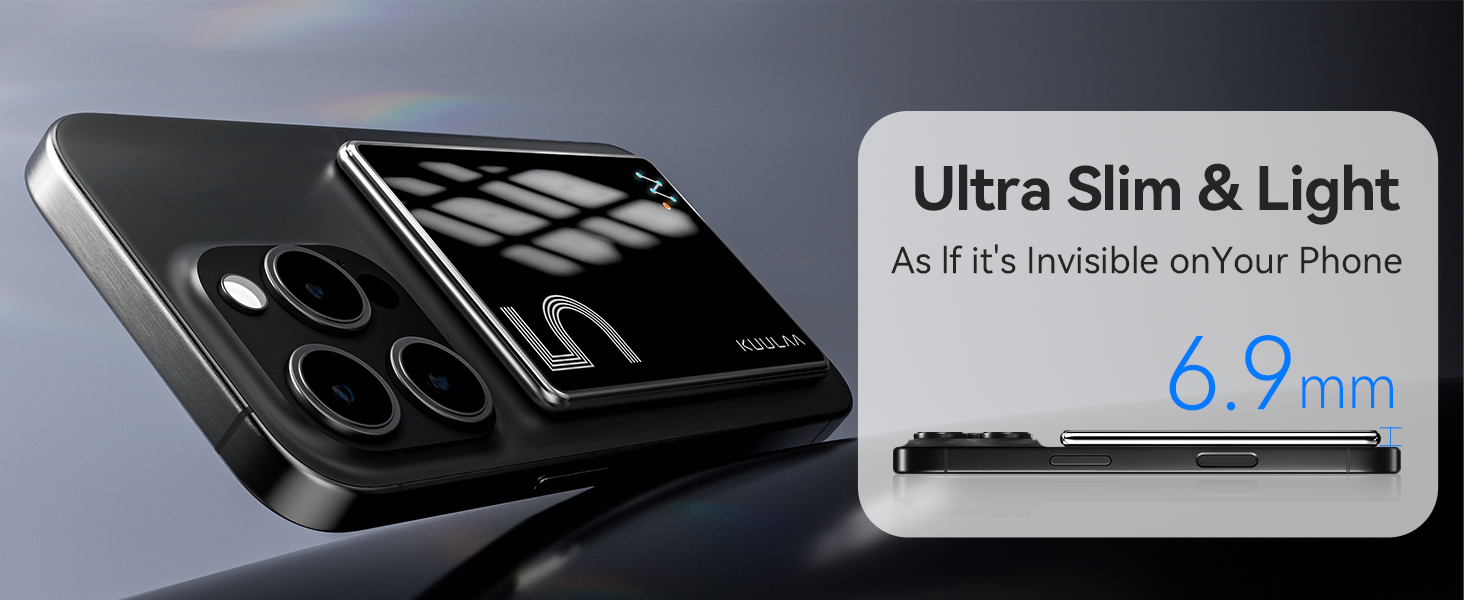 Power Bank Ultra Slim MagSafe 5000mAh PD20W для iPhone: захисний кейс з магнітним кріпленням (Чорний)