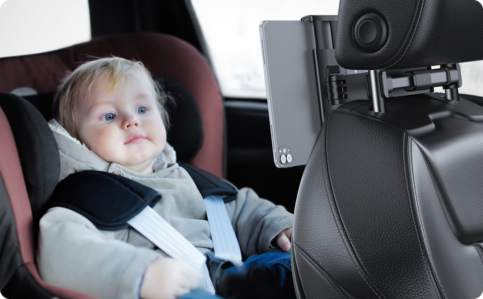 Утримувач для планшета в авто, універсальний, висувний, для Galaxy, Huawei, Switch, чорний