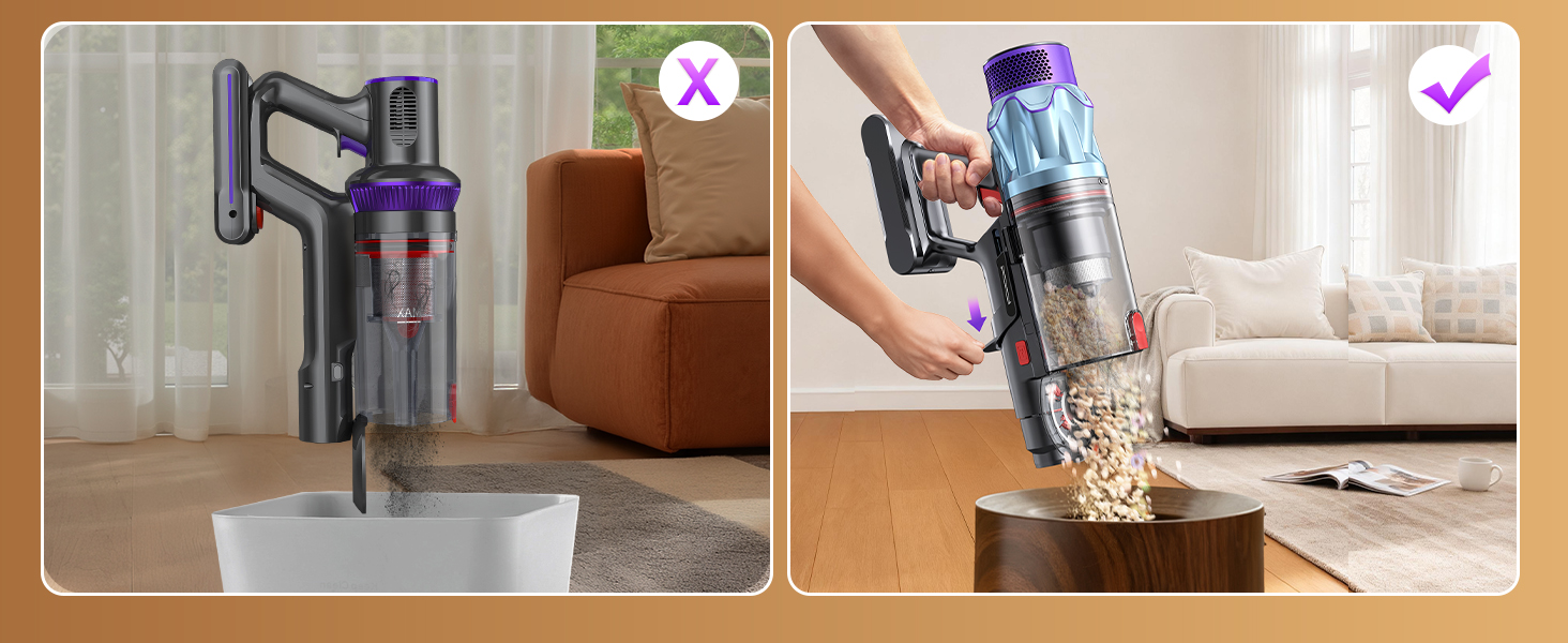 Бездротовий акумуляторний пилосос 600W з ароматерапією та станцією зарядки, 1.5L контейнер, для дому, авто, видалення шерсті тварин, твердих поверхонь, килимів