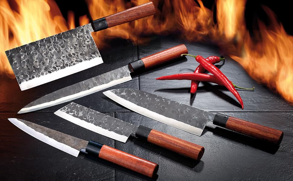 Santoku ніж TokioKitchenWare для кухні, ручна робота, дерев'яна ручка – кухонний ніж, подарунок