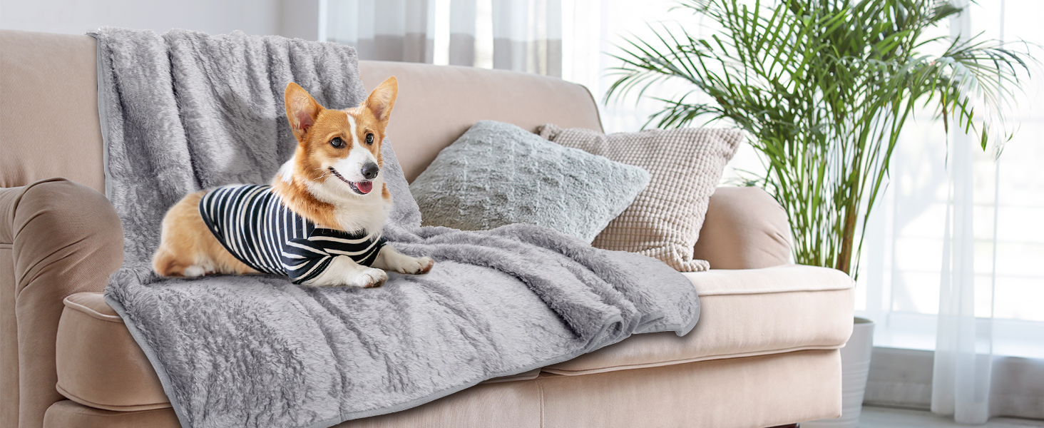 М'яка флісова підстилка для собак та котів Nobleza, 160 x 120 см (XXL, світло-сіра)