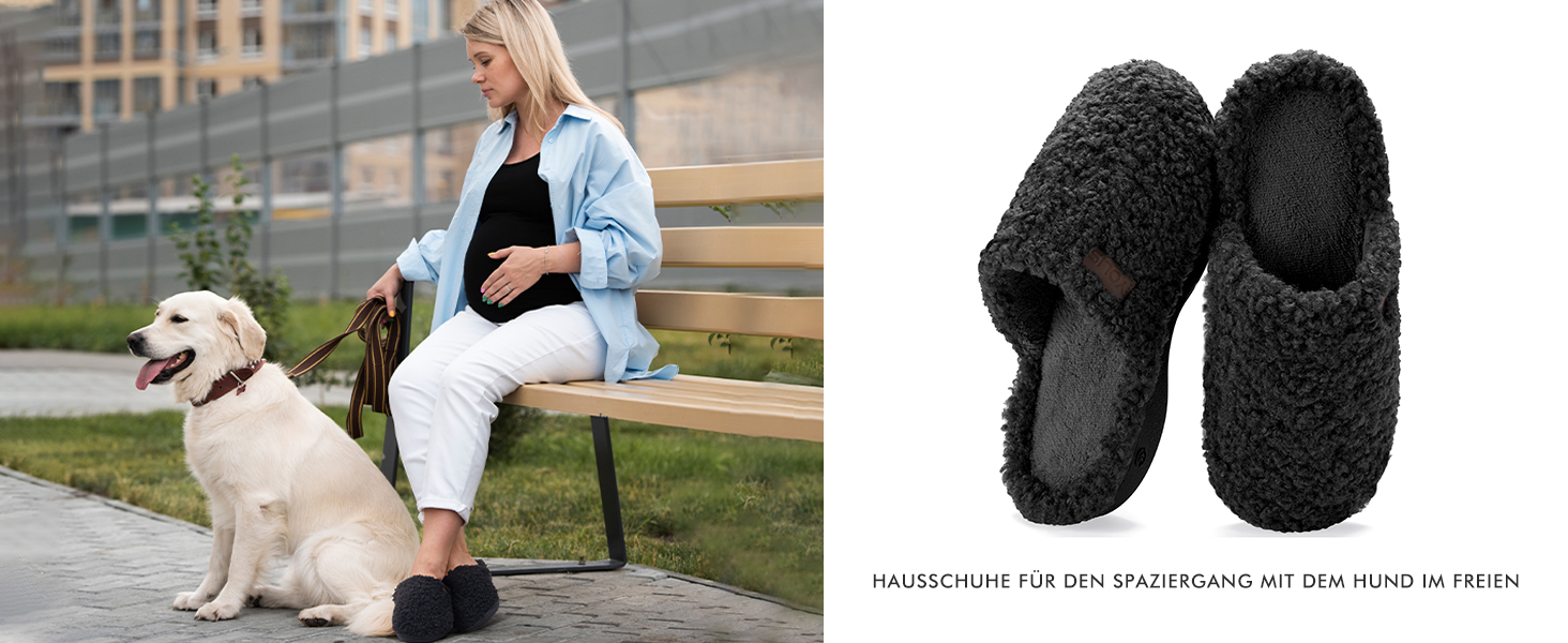 Жіночі тапочки YOLIS Flauschig з підтримкою склепіння стопи, м'які, з піною з пам'яті, зручні та теплі для дому та вулиці, чорні, 36/37 EU