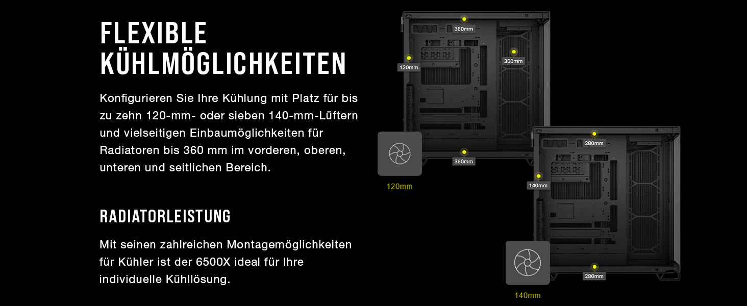 Корпус ПК CORSAIR 6500X RGB Mid-Tower ATX з двокамерним дизайном, великою гнучкістю охолодження та підтримкою материнських плат з перевернутим з'єднанням