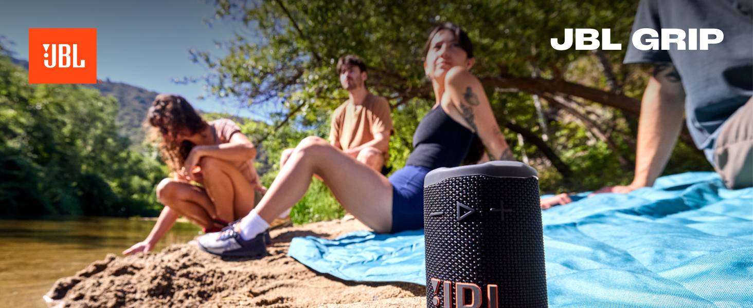 JBL Grip – Портативна Bluetooth колонка з AI Sound Boost, чорна. Водонепроникна (IP68), до 14 год роботи, підтримка Auracast