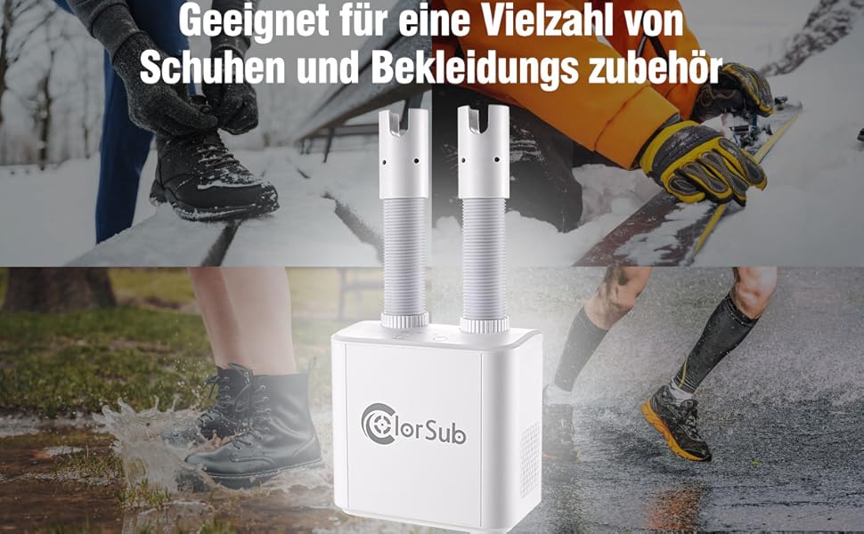Електрична сушарка для взуття ColorSub з 4 режимами, для видалення запаху та сушіння в дощову, хмарну або снігову погоду