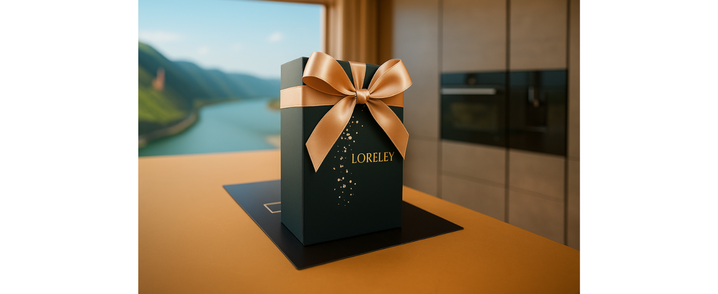 Дерев'яна мельниця для солі та перцю LORELEY® Mittelrhein Germany з керамічним механізмом – з підставкою та пензлем – у подарунковій коробці. Ідеальний подарунок на весілля або новосілля (Deluxe з нержавіючої сталі)