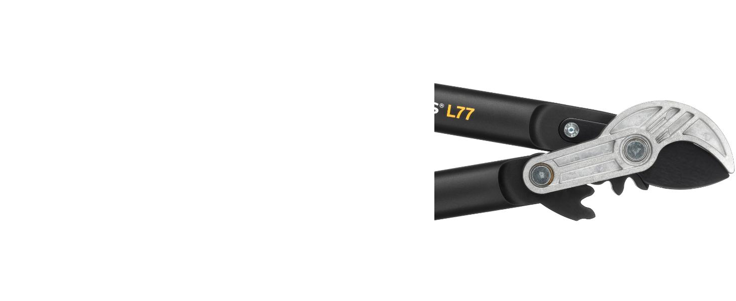 Секатор Fiskars PowerGear L31 для сухої та твердої деревини, 39 см, антиадгезійне покриття, загартована сталь, чорний/помаранчевий