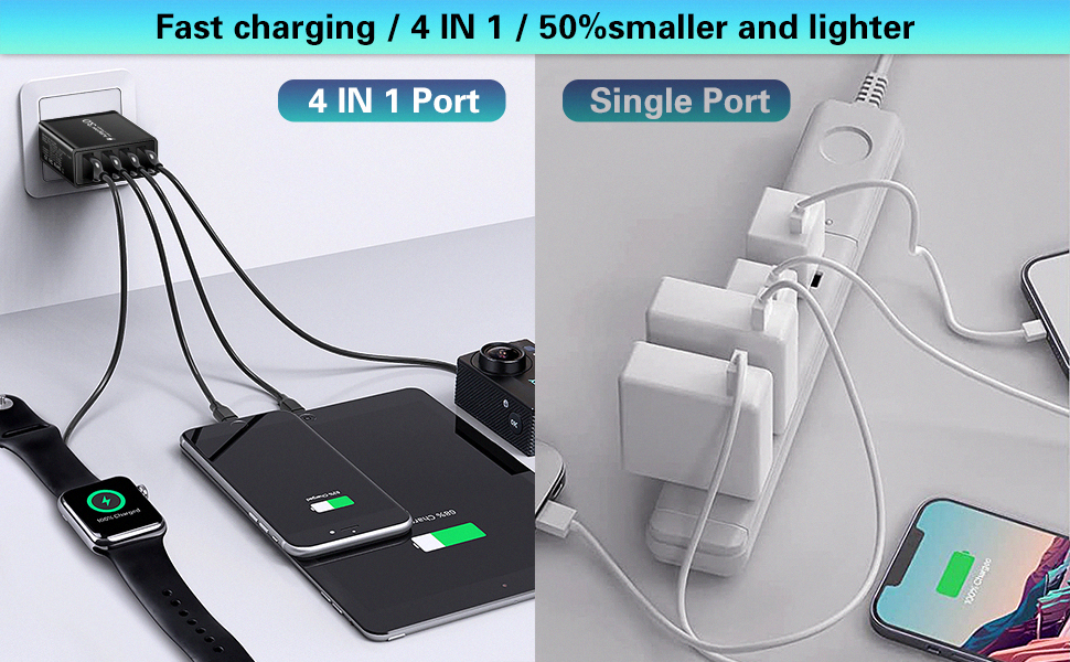 Acezeek Зарядний пристрій USB-C 40W з кабелями Type-C (2 адаптери + 2 кабелі) - Швидка зарядка для iPhone, Galaxy, iPad Pro