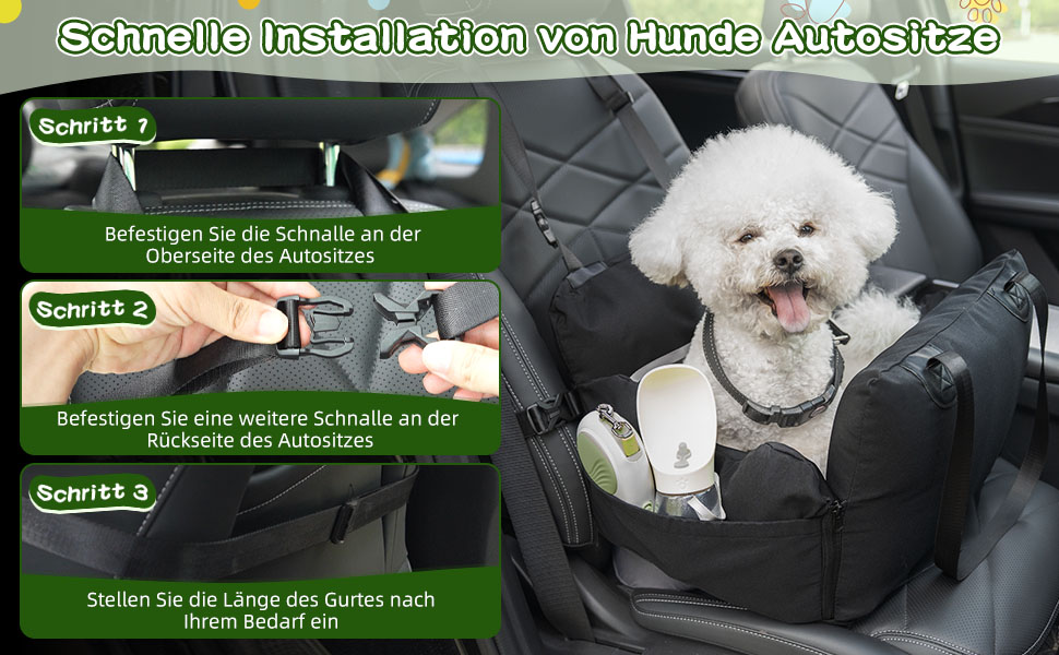 Автомобільний собачий сидіння для маленьких собак до 15 кг, чорний, знімний Airbag, знімний, миючий, Oxford тканина