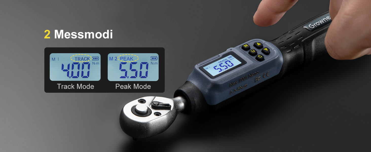 Цифровий шуруповерт з моментом обертання GROWNEER, 2.66-53.1 In-lbs/ 1/4'' Drive, 1.5-30 Nm, з індикатором крутного моменту, звуковим сигналом та LED-дисплеєм, 27 в 1