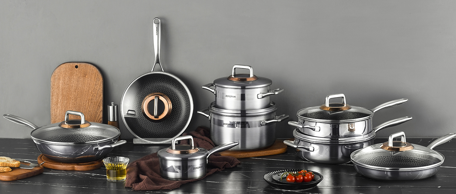 Сковорода з кришкою 26 см, антипригарне покриття Hybrid, холодна ручка, безпечна для миття в посудомийній машині, без PFAS, PFOA та PTFE, можна використовувати в духовці до 260 °C, сумісна з усіма типами плит WQ