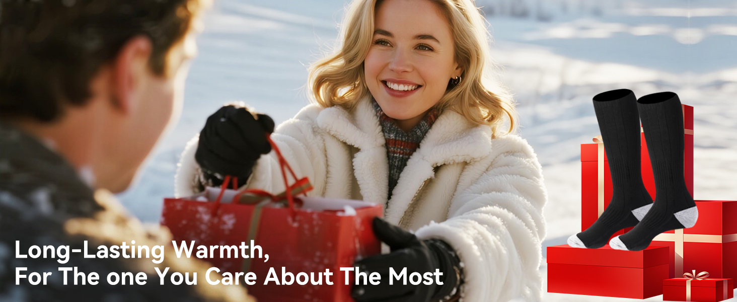 Гріючі шкарпетки для жінок та чоловіків, акумуляторні гріючі шкарпетки з акумулятором 4000mAh, 3 режими нагріву, теплі шкарпетки, підігріваючі шкарпетки для зимових видів спорту на відкритому повітрі, чорні